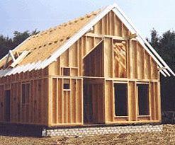 Holzrahmenbau eines Hausen